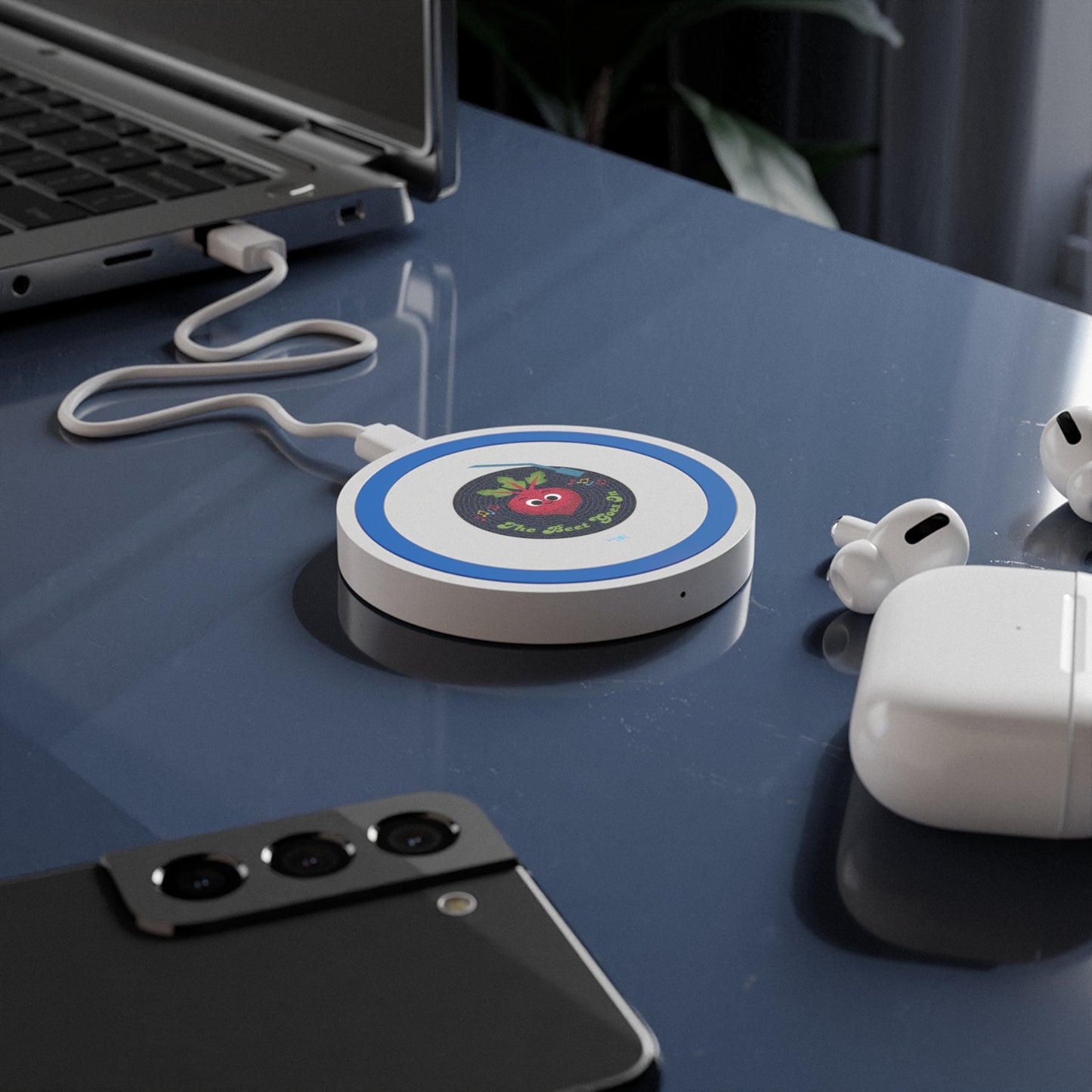 Quake Wireless Charging Pad - Musical Beet Inspired Design, Bundle With Air Pod Case, Unique Tech Gift, Eco-Friendly Charging