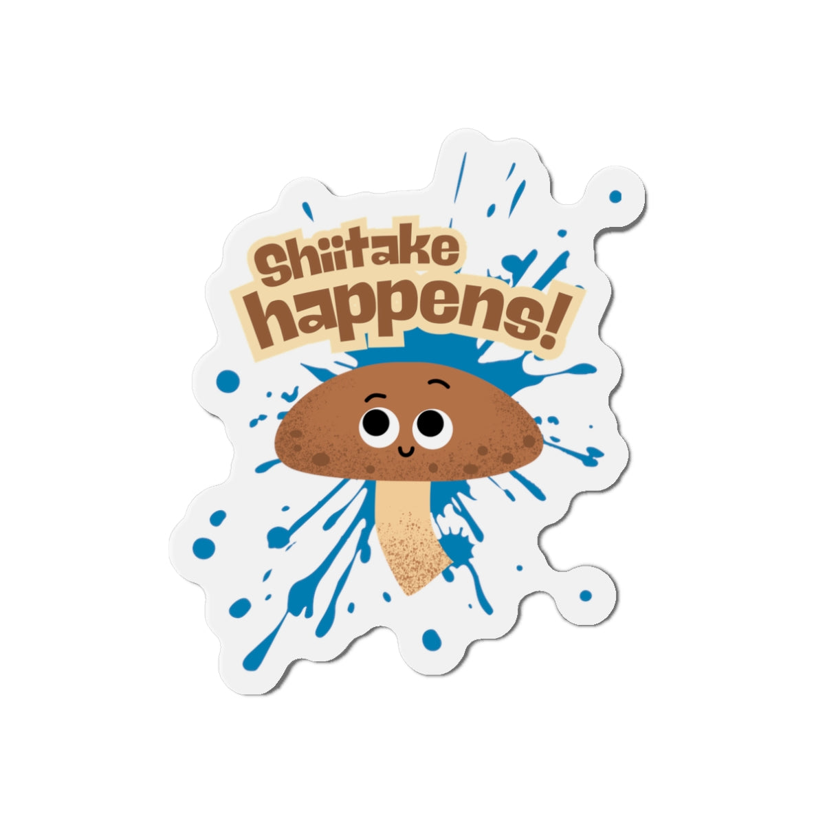 Playful Shiitake Mushroom Die-Cut Magnet | Cute Kitchen Decor, Fun Fridge Magnet, Gift for Food Lovers, Humorous Kitchen Art