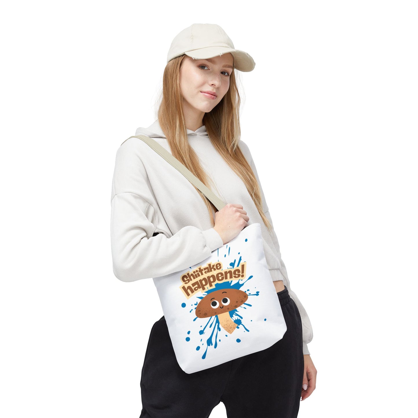 Funny Shiitake Mushroom Tote Bag, Humorous Eco-Friendly Shopping Bag, Perfect Gift for Fun-Lovers, Mushroom Lover Gift, Quirky Reusable Tote