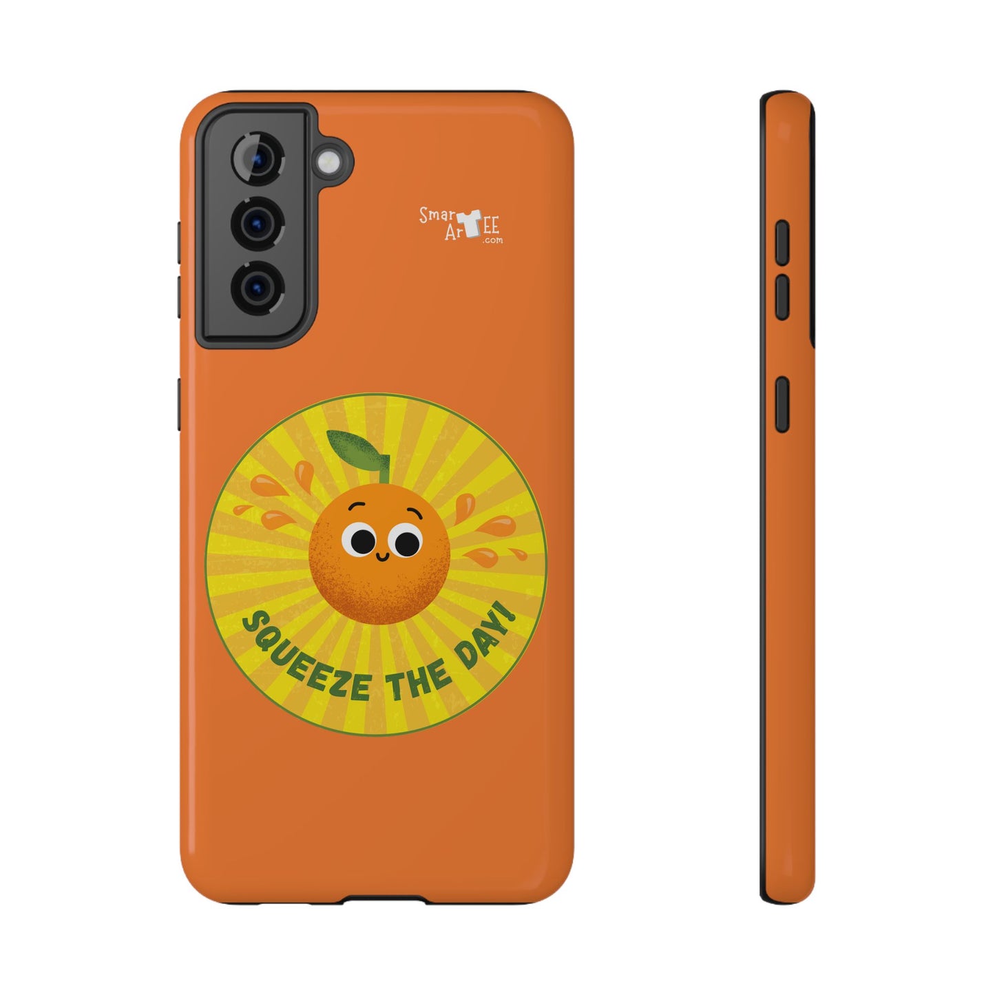 Orange Squeeze Impact-Resistant Case | Fun Phone Cover for Daily Motivation, Gift for Friends, Cute Phone Accessory, Squeeze the Day!