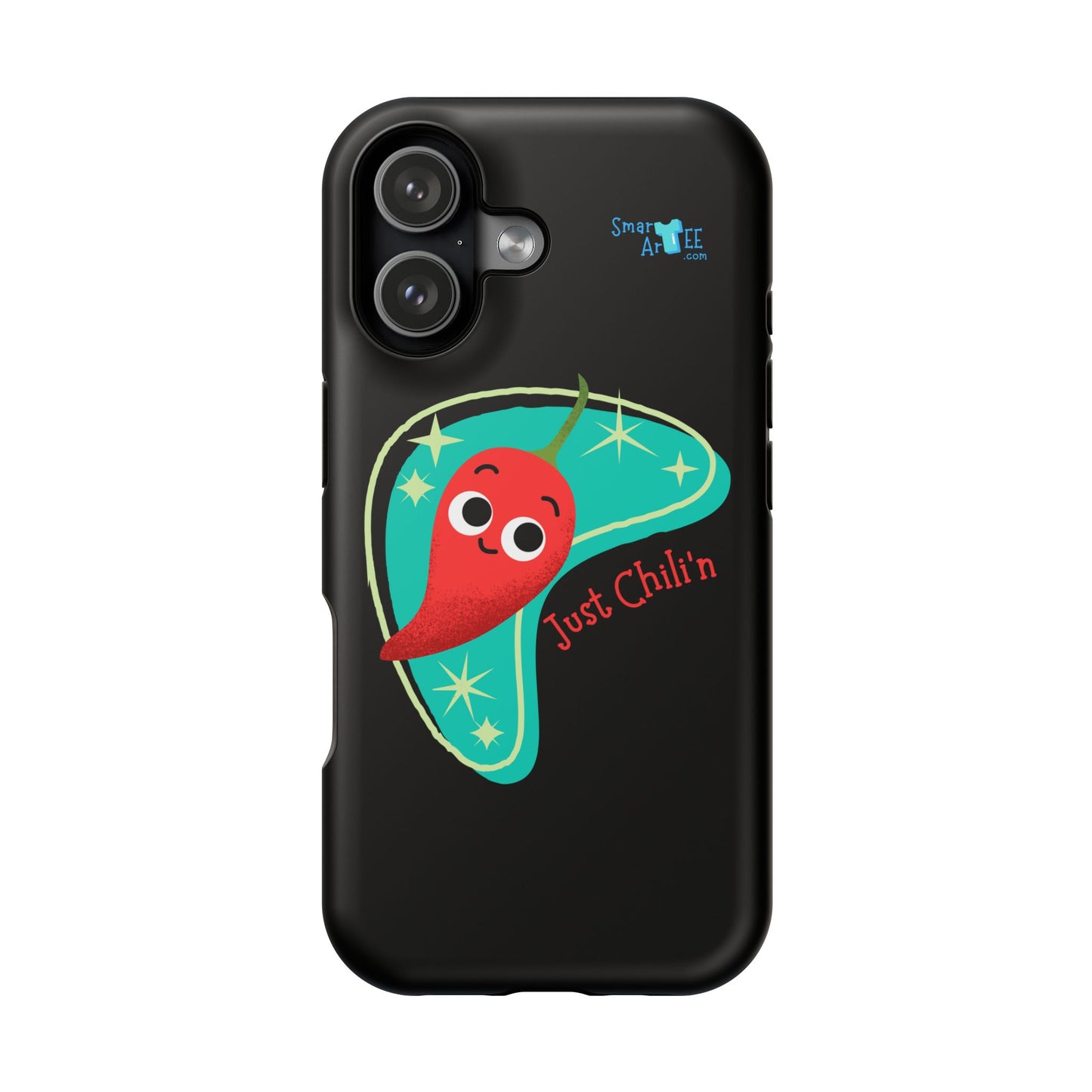 Chili Themed Phone Case, Just Chilin' Design, Fun Accessory, Unique Gift, Vibrant Protection, Perfect for Foodies, Holiday Cheer