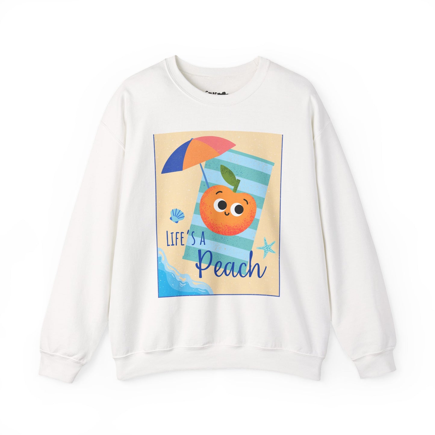 Life's a Peach Crewneck Sweatshirt | Cute Sweatshirt for Summer, Beach Day, Gift Idea, Funny Fruit Pun, Unisex Apparel, Trendy Fashion