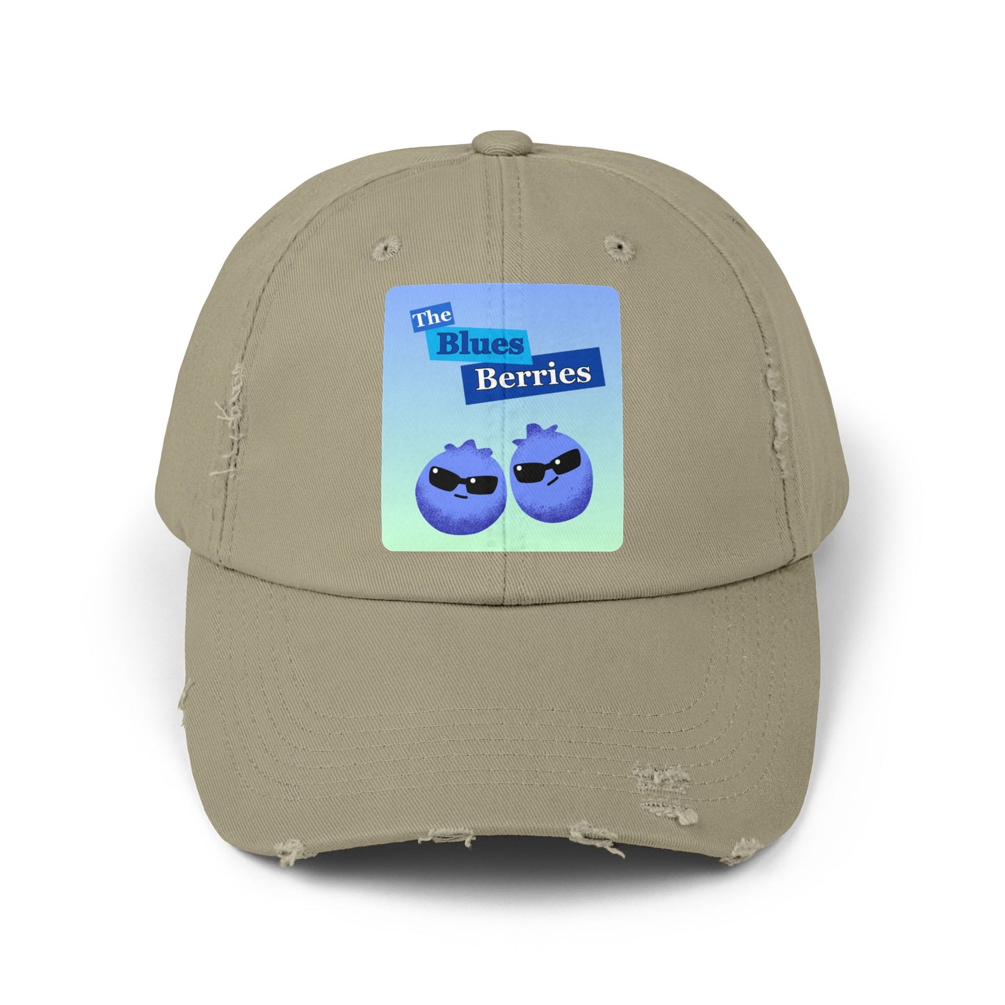 Unisex Distressed Cap with Blues Berries Design, Trendy Gift for Fruit Lovers, Cool Summer Accessory, Casual Outfit Essential, Fun Hats