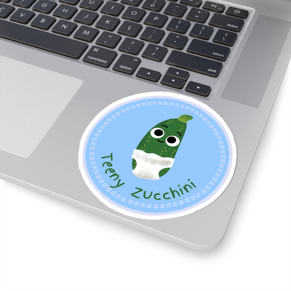 Adorable Teeny Zucchini Kiss-Cut Stickers, Cute Vegetable Stickers, Laptop Decals, Fun Gardening Gifts, Quirky Decor, Cartoon Veggie Art