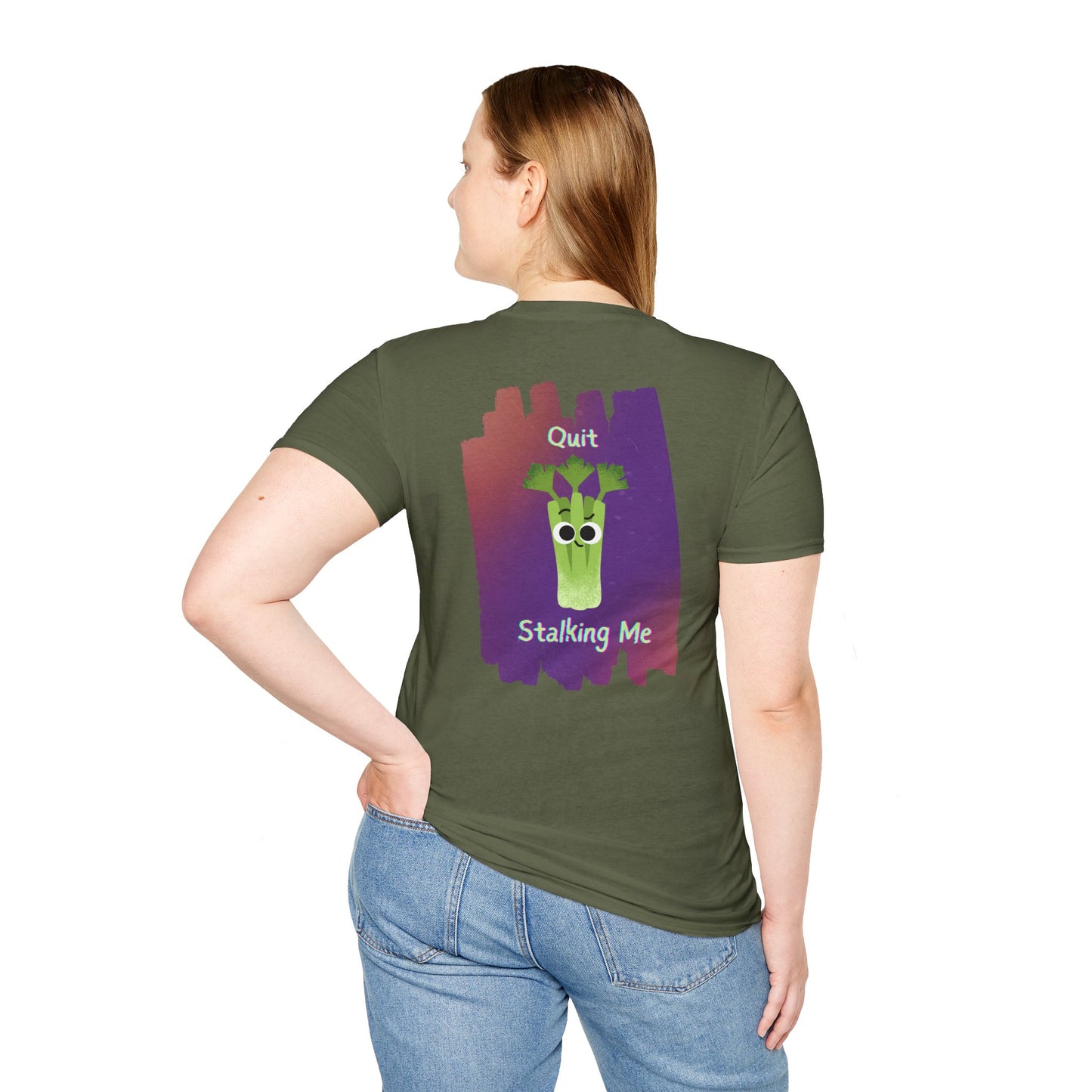 Quit Stalking Me - Unisex T-Shirt, Funny Vegetable Pun T-Shirt, Great Gift Idea, Back To School, Summer Fun