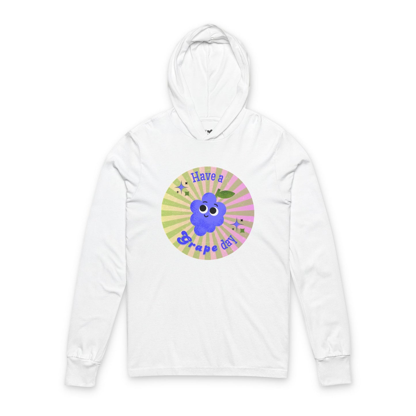 Grape Day Unisex Hooded Long Sleeve Shirt, Perfect for Casual Outings, Gifts, Spring Celebrations, Birthday, Relaxation