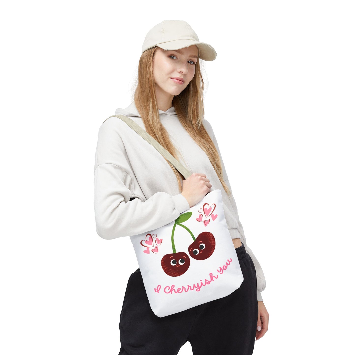 Cherryish You Tote Bag - Cute Cherry Design, Eco-Friendly Shopping Bag, Fun Gift for Friends, Valentine's Day, Summer Vibes