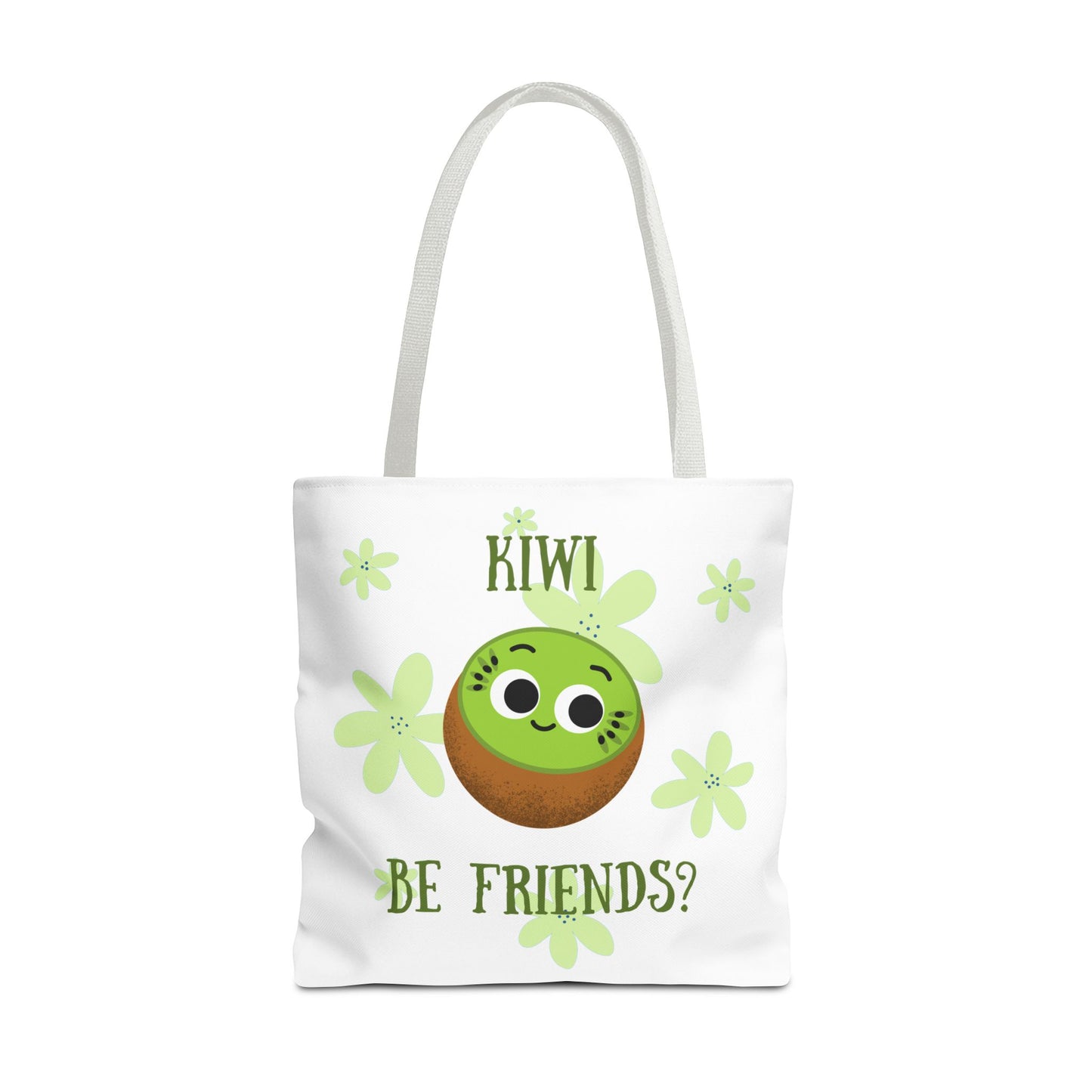 Cute Kiwi Friendship Tote Bag, Eco-Friendly Shopping Bag, Gift for Friends, Cute Grocery Bag, Colorful Beach Bag