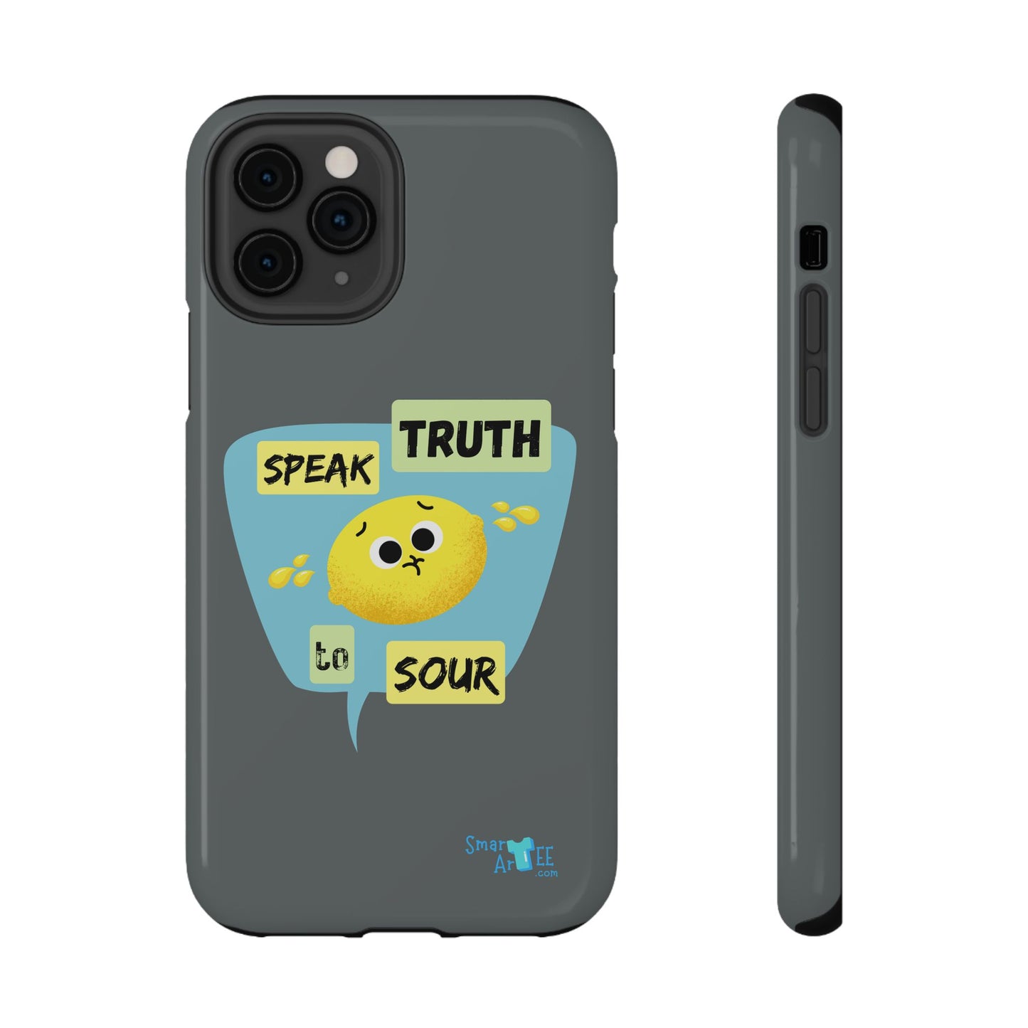 Whimsical Phone Case: Speak Truth to Sour, Cute Lemon Design, Impact-Resistant, Unique Gift for Teens, Phone Accessory, Fun Tech Decor