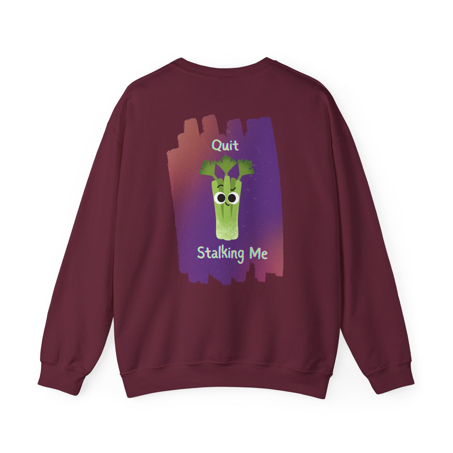 Funny Celery Stalk Pun Sweatshirt, Large Graphic on Back, Cute Celery Graphic on Front, Unisex Crewneck, Funny Sweatshirt, Casual Wear