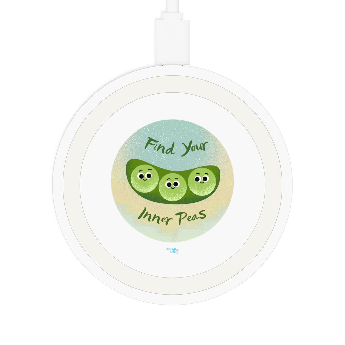 Find Your Inner Peas Wireless Charging Pad, Cute Tech Accessory for Home Office, Gifts for Friends, Bundle With Air Pod Case