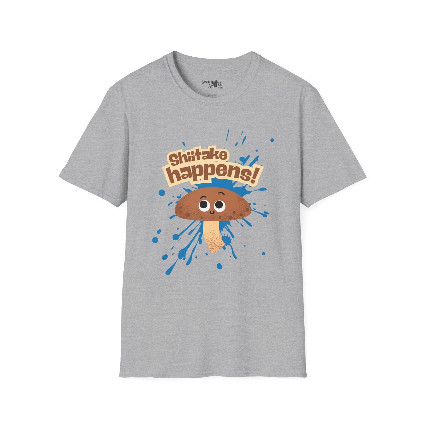 Shitake Happens T-Shirt, Funny Mushroom Tee, Unisex Softstyle Shirt, Casual Humor Top, Gift for Fun Lovers, Quirky Apparel