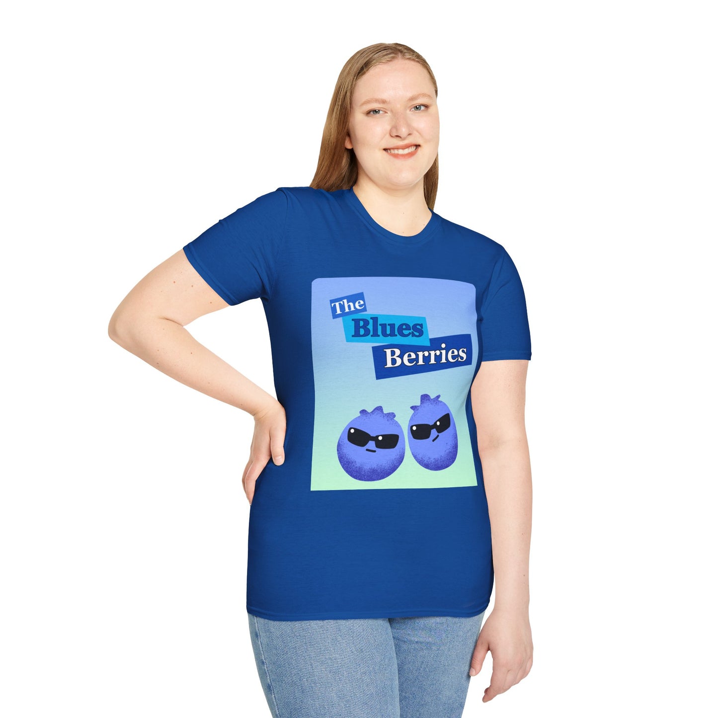Cool Blues Berries T-Shirt, Funny Graphic Tee, Unisex Softstyle Shirt, Casual Wear, Gift for Blues Brothers Lovers