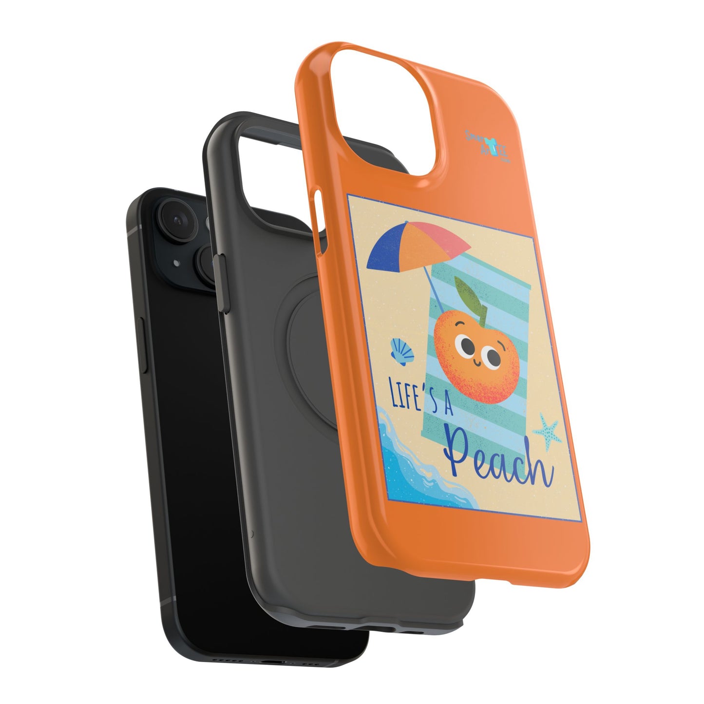 Cute Life's a Peach Phone Case, Impact-Resistant Cell Phone Cover, Summer Accessory, Gift for Fruit Lovers, Beach Vibes