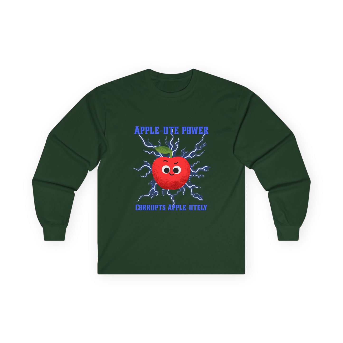 Apple-lute Power Pun Long Sleeve Tees, Cute Graphic Tee, Great Gift for All Ages, Funny Tee for Kids & Adults, Fall Fashion