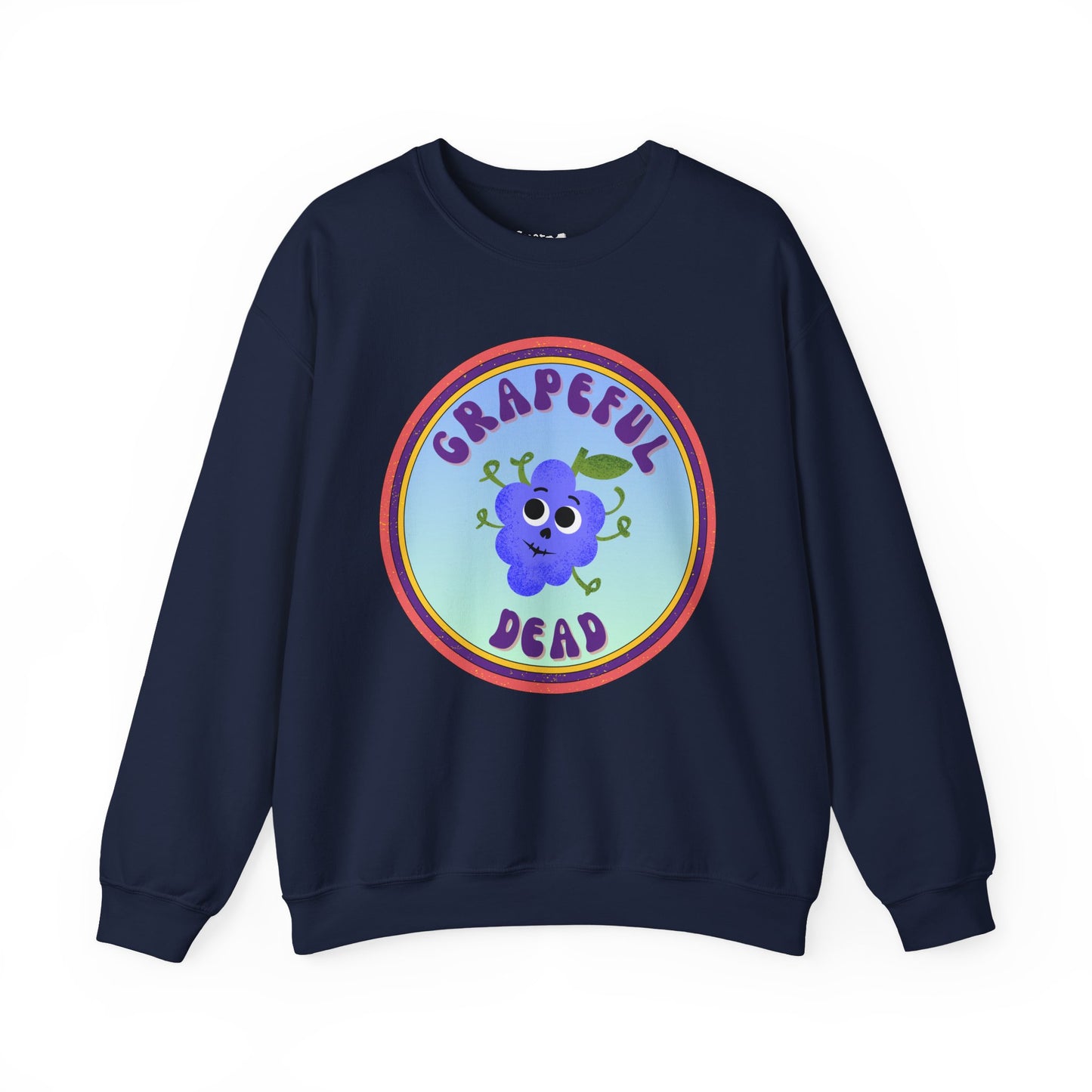 Grapeful Dead Crewneck Sweatshirt - Funny Fruit Pun Design, Cozy Whimsical Sweatshirt, Great Gift Idea