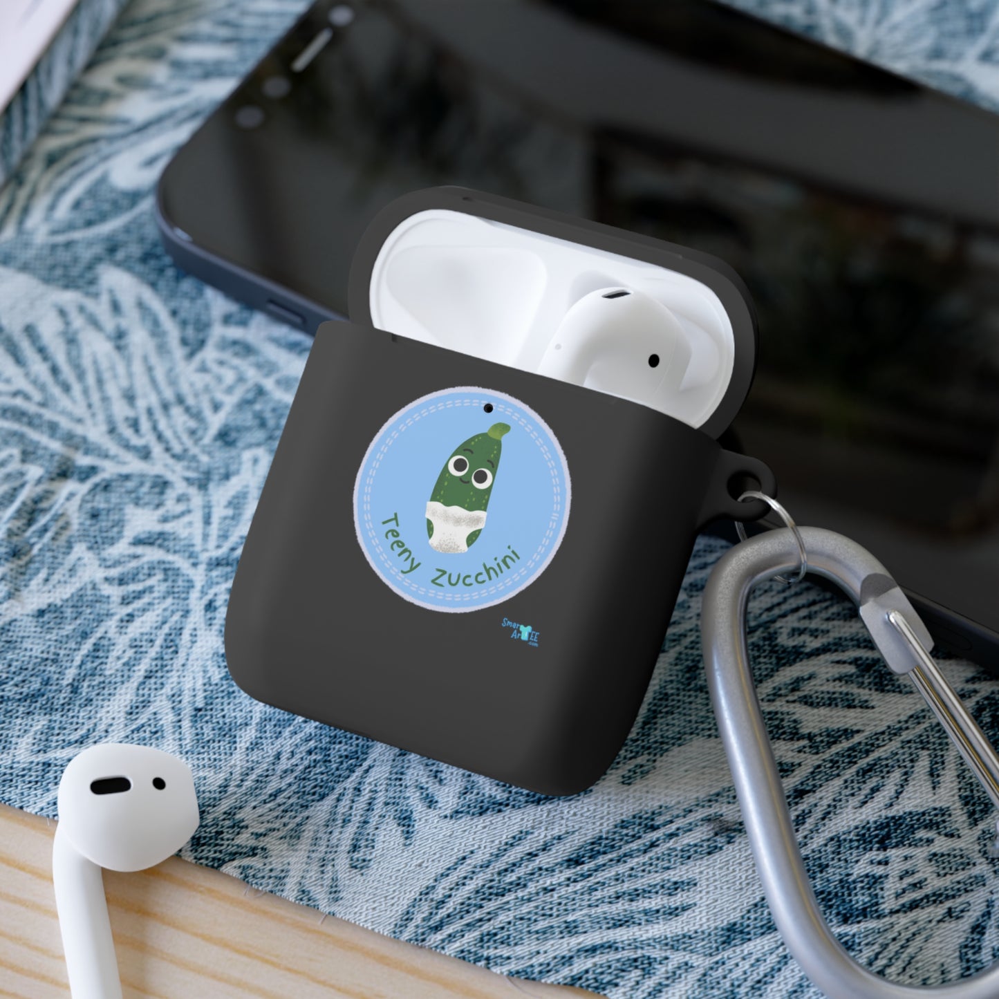 Cute Zucchini AirPods Case Cover, Funny AirPods Holder, Vegetable AirPods Skin, Greenery Gift, Cartoon Tech Accessory