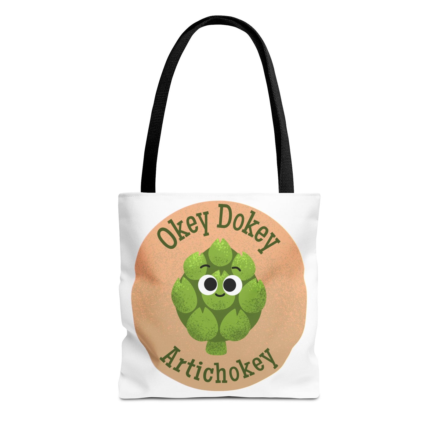 Playful Artichoke Tote Bag - Okey Dokey, Reusable Shopping Tote, Eco-Friendly Gift, Fruits & Veggies Lover, Cute Grocery Bag