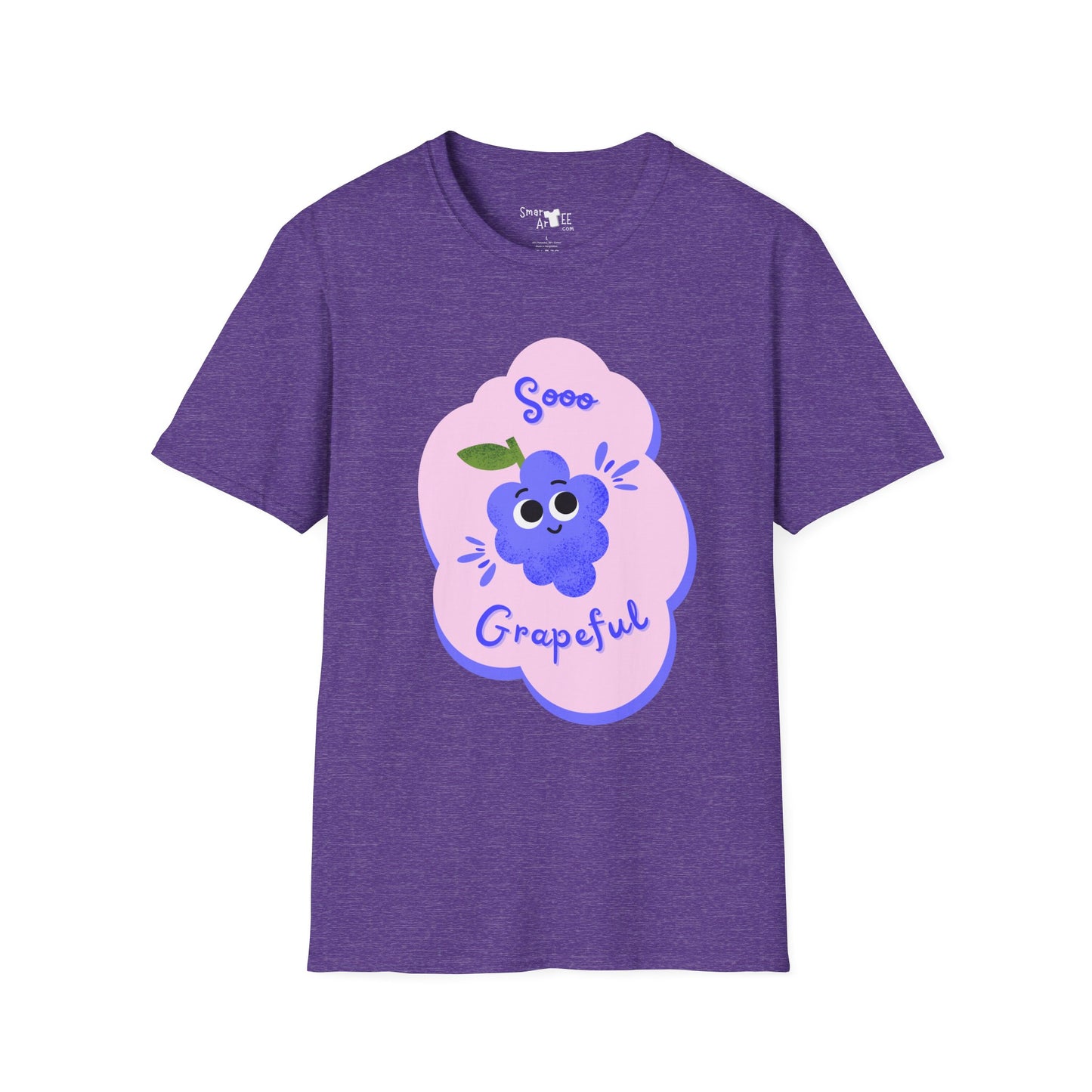 Sooo Grapeful Unisex Softstyle T-Shirt - Cute and Quirky Graphic Tee for Everyday Comfort | Perfect Gift for Fruit Lovers and Summer Fun