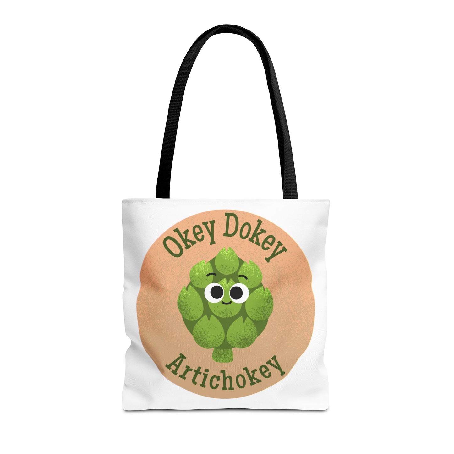 Playful Artichoke Tote Bag - Okey Dokey, Reusable Shopping Tote, Eco-Friendly Gift, Fruits & Veggies Lover, Cute Grocery Bag