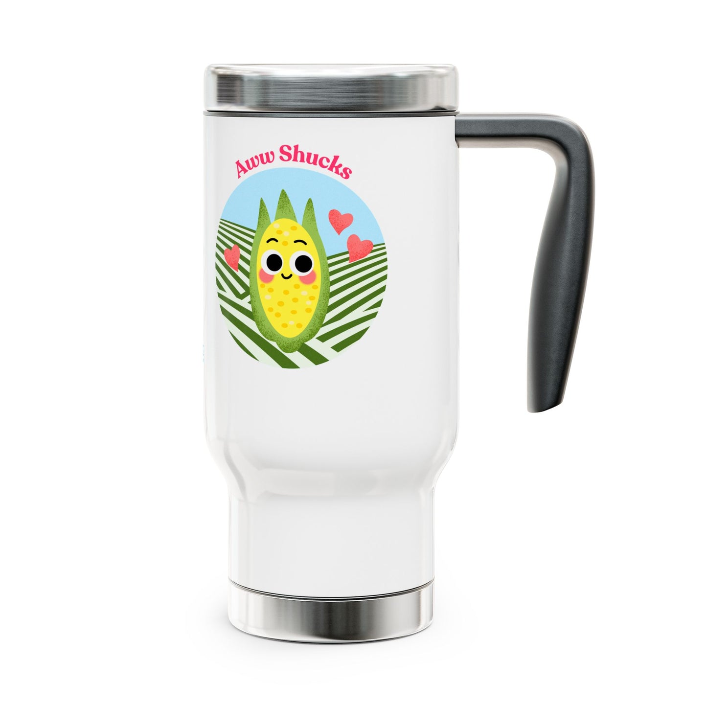 Cute Stainless Steel Travel Mug - "Awww Shucks" Design, Unique Coffee Cup, Perfect Gift for Friends, Outdoor Adventures, Everyday Use