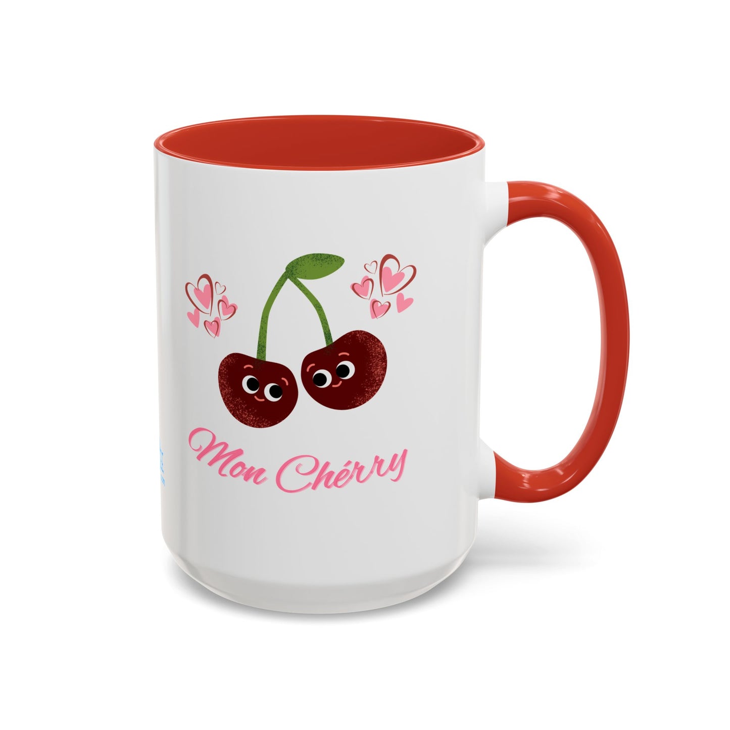 Cute Cherry Accent Coffee Mug - Fun Gift for Cherry Lovers, Coffee Lover Decor, Valentine's Day, Cute Kitchenware