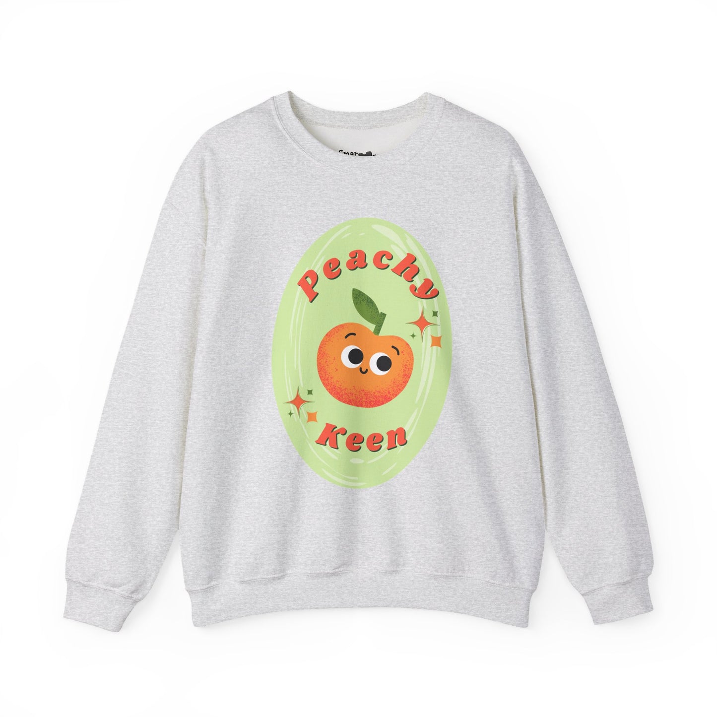 Peachy Keen Unisex Crewneck Sweatshirt, Cute Apparel, Casual Wear, Gift for Friends, Fall Style, Fun Fashion