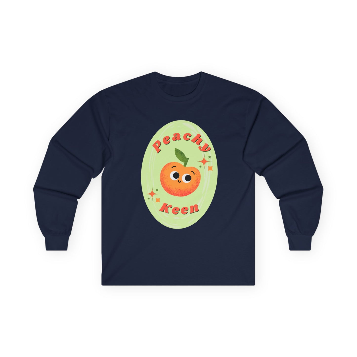 Peachy Keen Unisex Long Sleeve Tees, Cute Graphic Shirt, Fruit Lover Gift, Comfortable Everyday Wear, Perfect for Spring and Summer