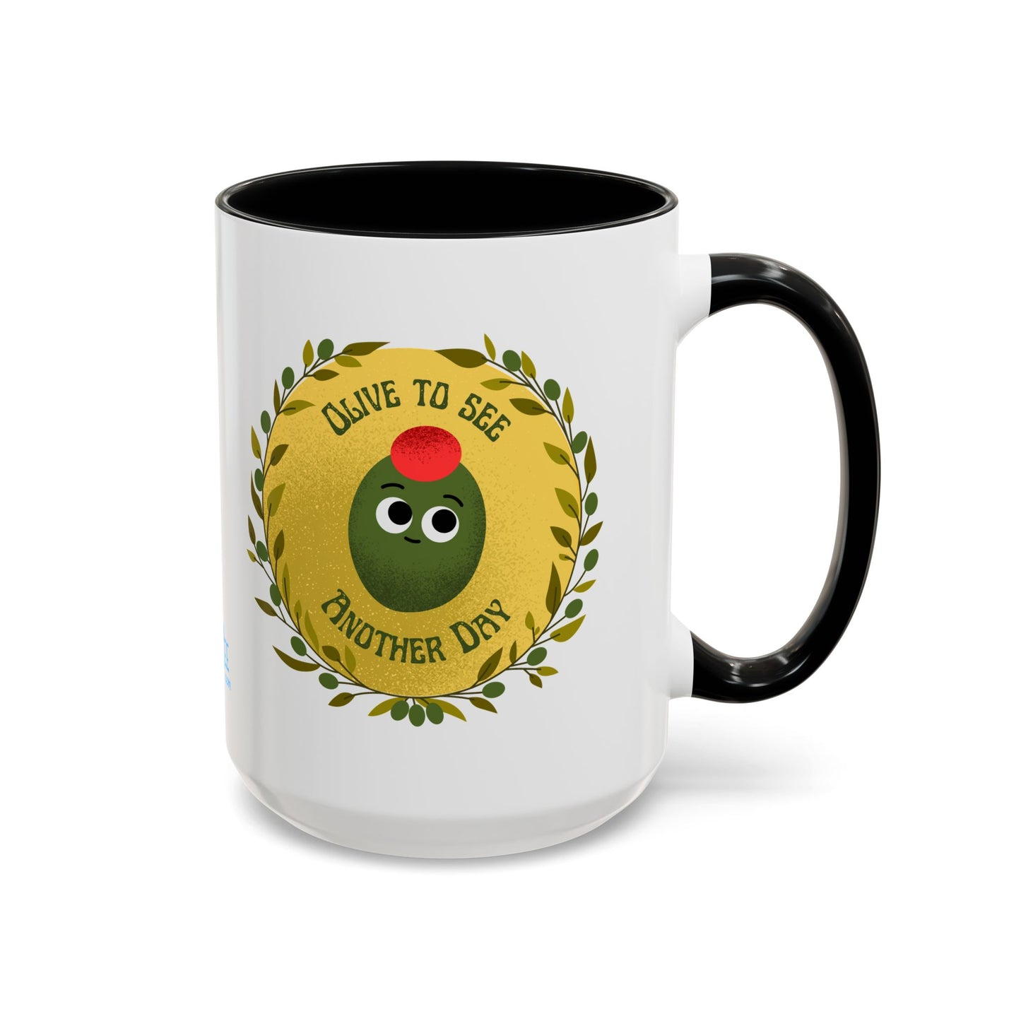 Cheerful Olive Coffee Mug, Gift for Food Lovers, Funny Kitchen Decor, Cute Office Mug, Coffee Lover's Gift, Celebrate Every Day
