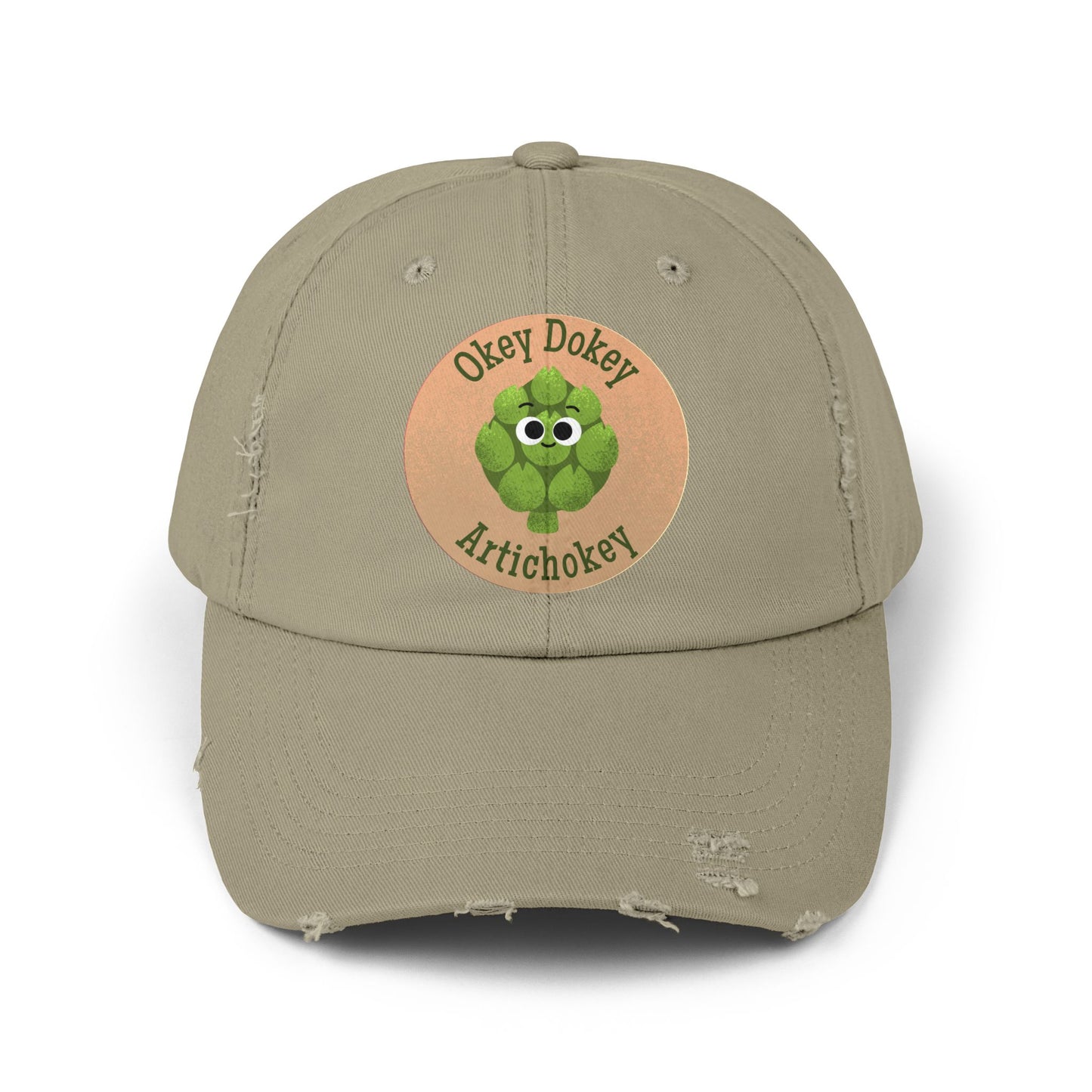 Funny Unisex Distressed Cap - Okey Dokey Artichokey Hats, Gift for Friends, Spring Fashion, Casual Wear, Outdoor Fun