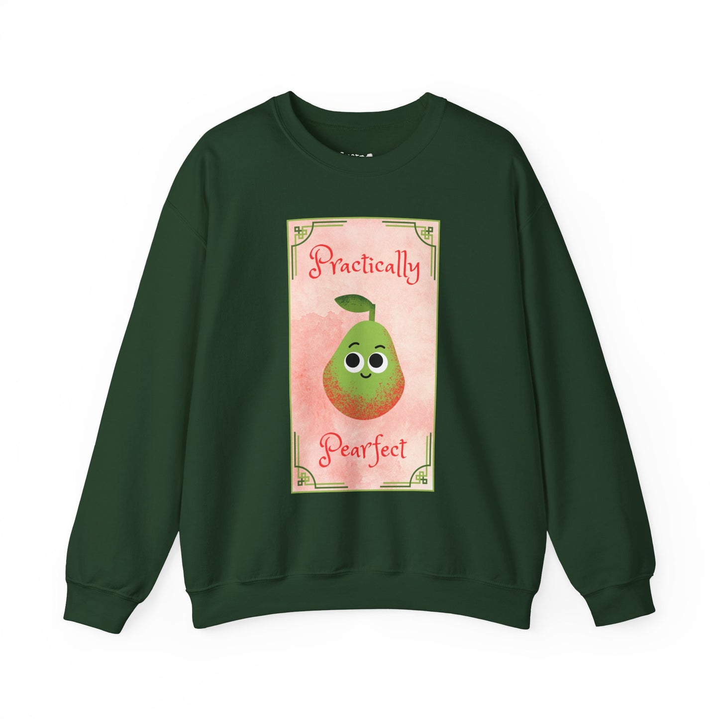 Practically Pearfect Crewneck Sweatshirt, Cute Sweatshirt, Unisex Clothing, Fruit Themed Apparel, Cozy Fashion, Casual Wear