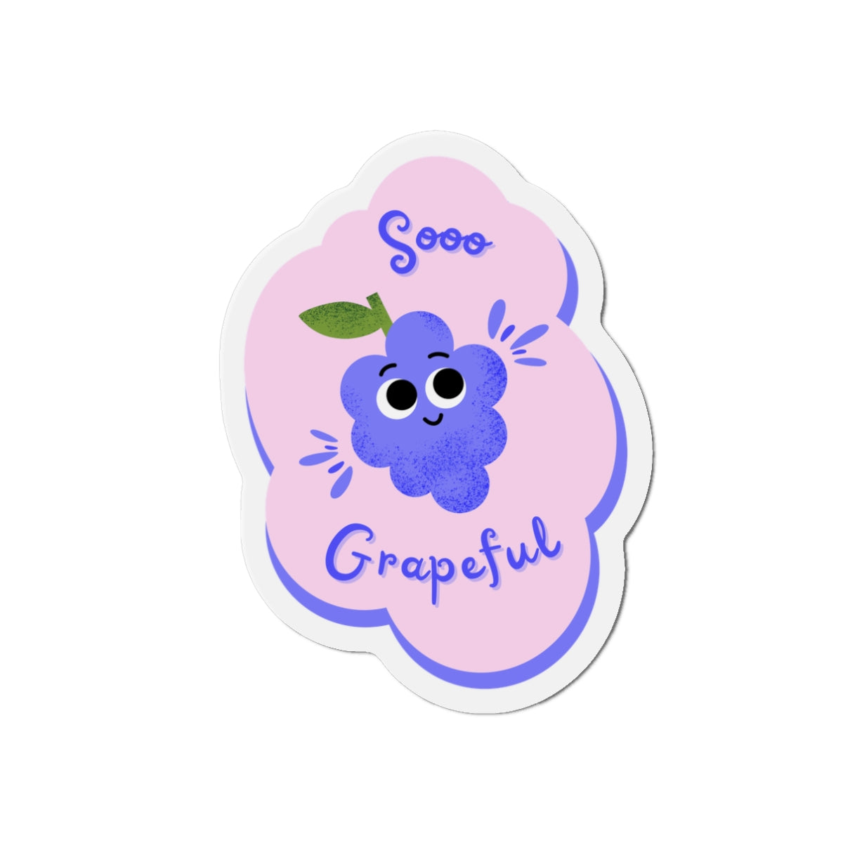 Soo Grapeful Die-Cut Magnet, Cute Refrigerator Magnet, Fun Gift Idea, Kitchen Decor, Berry-Themed Accent, Unique Fruit Decoration