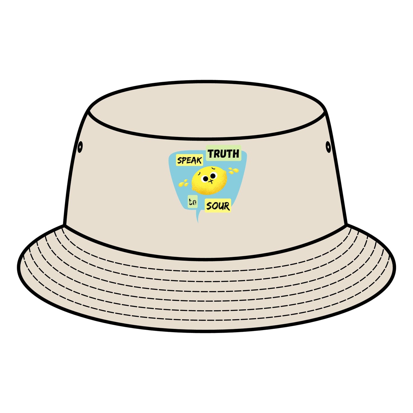Sour Truth Lemon Pun Bucket Hat, Trendy Sun Hats, Unique Statement Accessory, Summer Fashion, Gift for Friends, Outdoor Fun