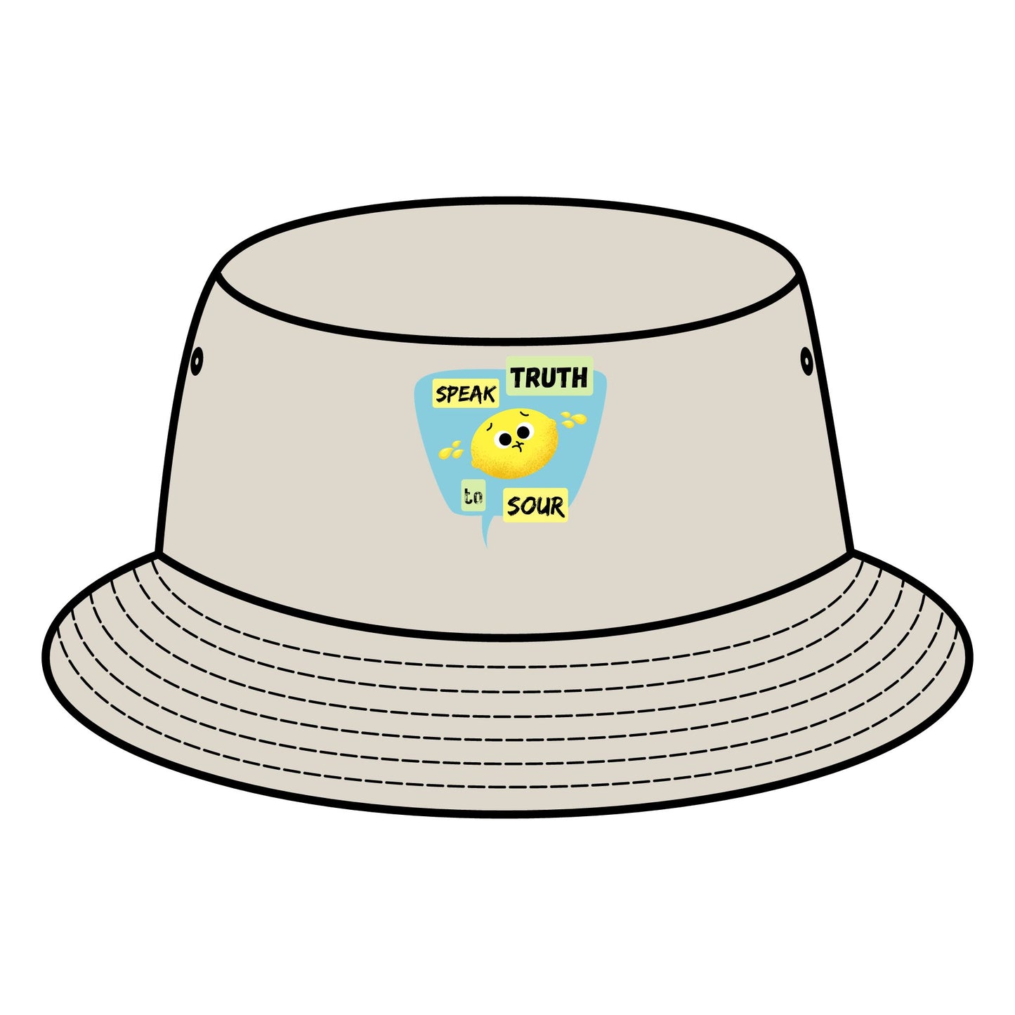 Sour Truth Lemon Pun Bucket Hat, Trendy Sun Hats, Unique Statement Accessory, Summer Fashion, Gift for Friends, Outdoor Fun