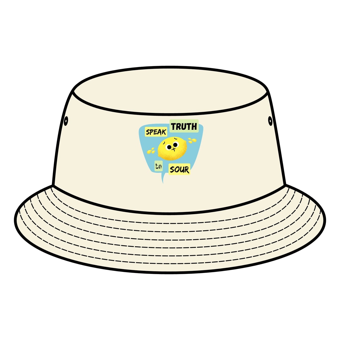Sour Truth Lemon Pun Bucket Hat, Trendy Sun Hats, Unique Statement Accessory, Summer Fashion, Gift for Friends, Outdoor Fun