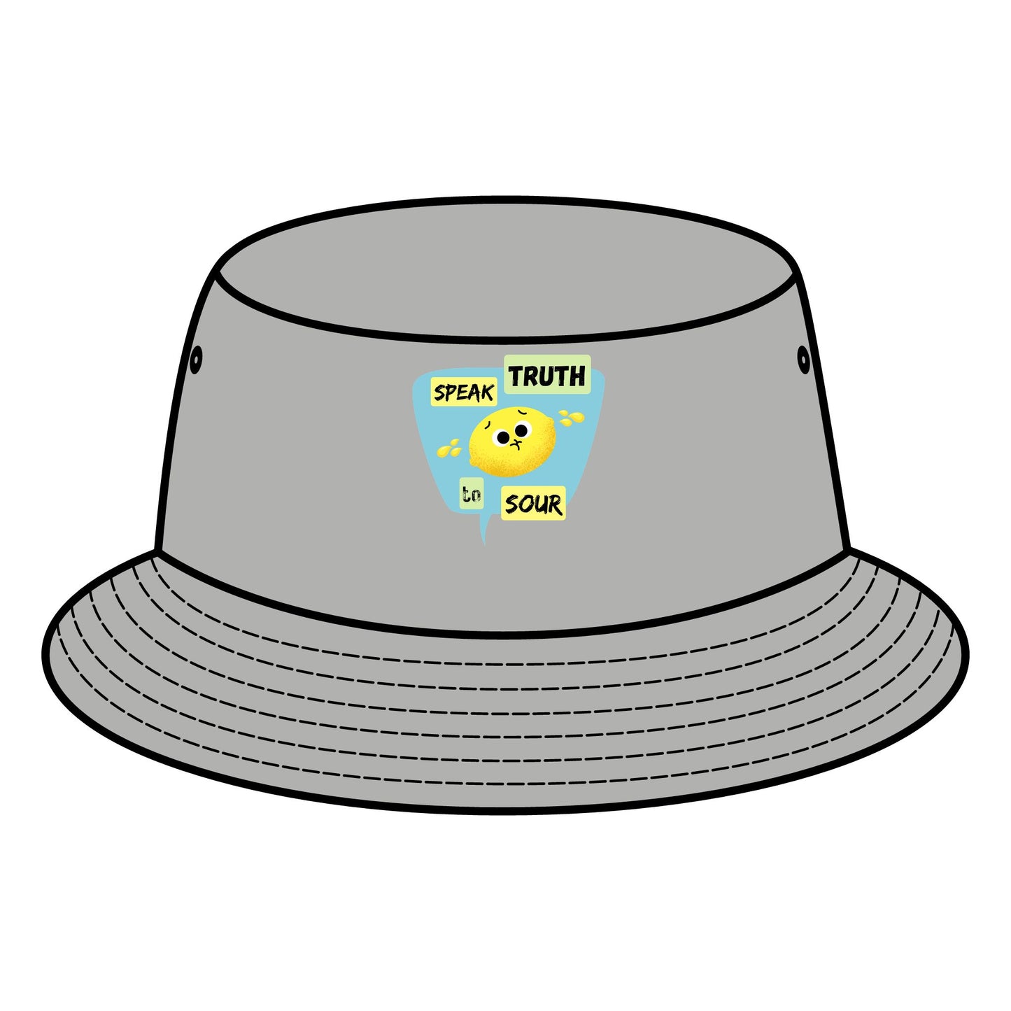 Sour Truth Lemon Pun Bucket Hat, Trendy Sun Hats, Unique Statement Accessory, Summer Fashion, Gift for Friends, Outdoor Fun