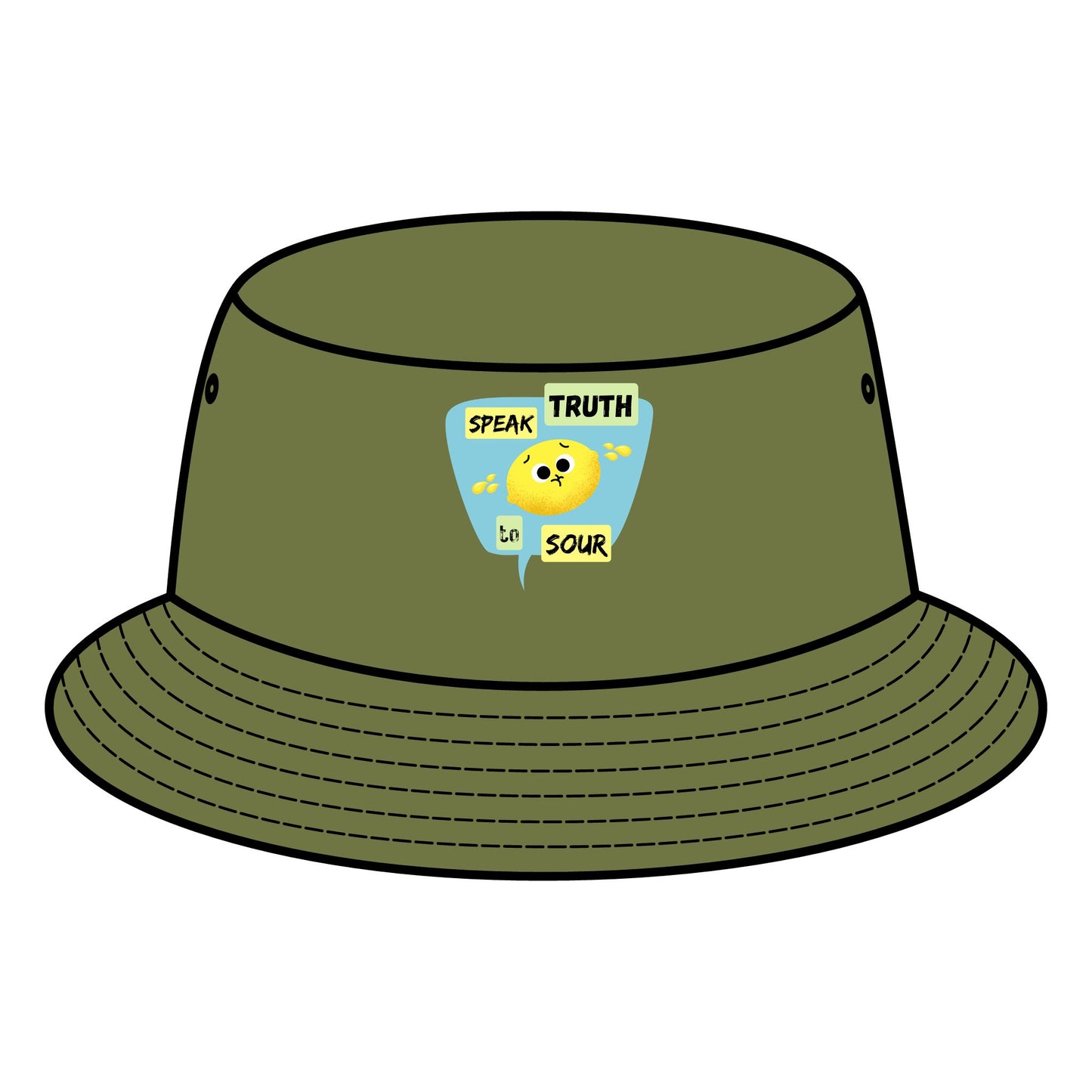 Sour Truth Lemon Pun Bucket Hat, Trendy Sun Hats, Unique Statement Accessory, Summer Fashion, Gift for Friends, Outdoor Fun