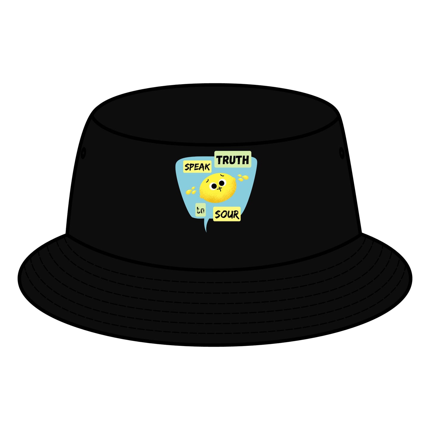 Sour Truth Lemon Pun Bucket Hat, Trendy Sun Hats, Unique Statement Accessory, Summer Fashion, Gift for Friends, Outdoor Fun