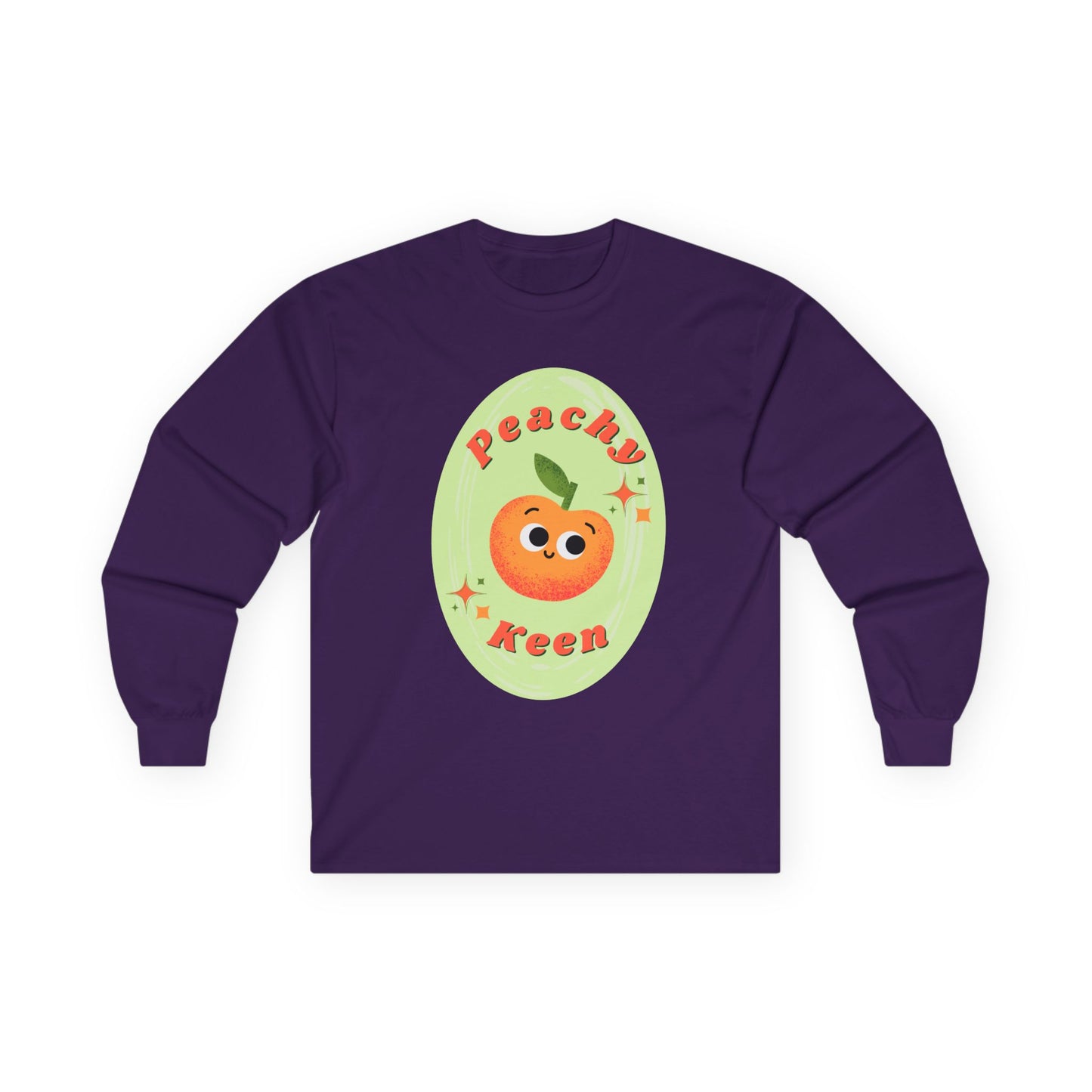 Peachy Keen Unisex Long Sleeve Tees, Cute Graphic Shirt, Fruit Lover Gift, Comfortable Everyday Wear, Perfect for Spring and Summer