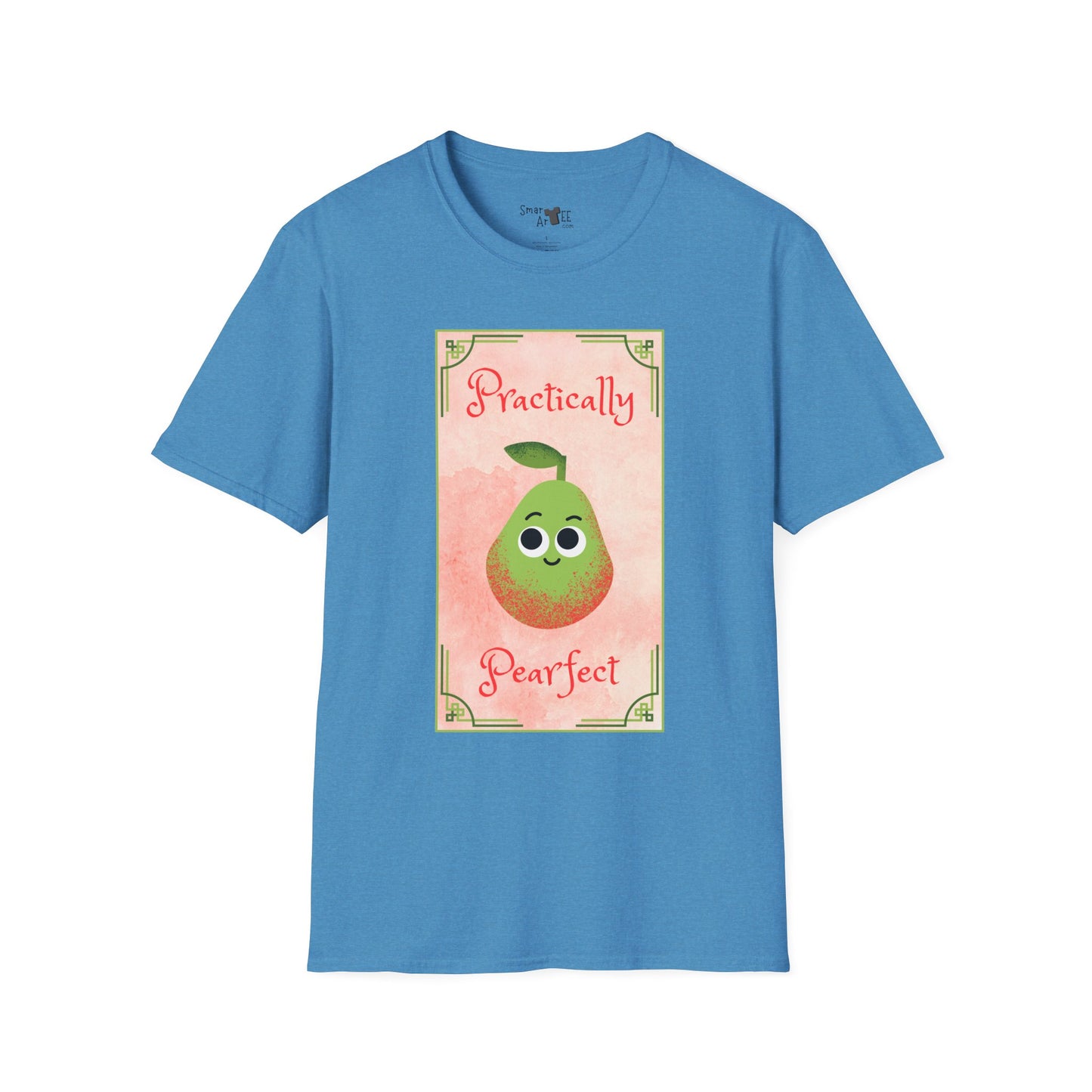 Practically Pearfect Unisex Softstyle T-Shirt - Cute Fruit Graphic Tee for Fun Occasions, Funny Fruit Pun, Great Gift Idea