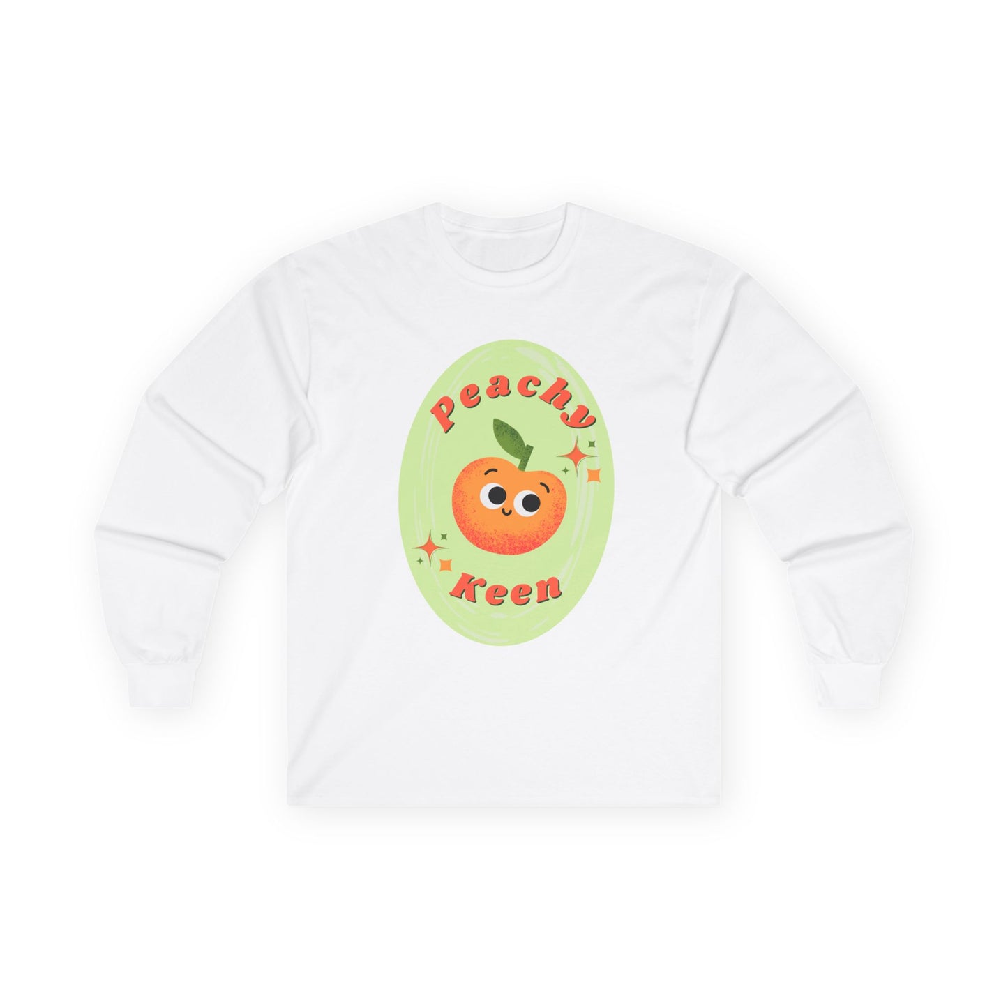 Peachy Keen Unisex Long Sleeve Tees, Cute Graphic Shirt, Fruit Lover Gift, Comfortable Everyday Wear, Perfect for Spring and Summer