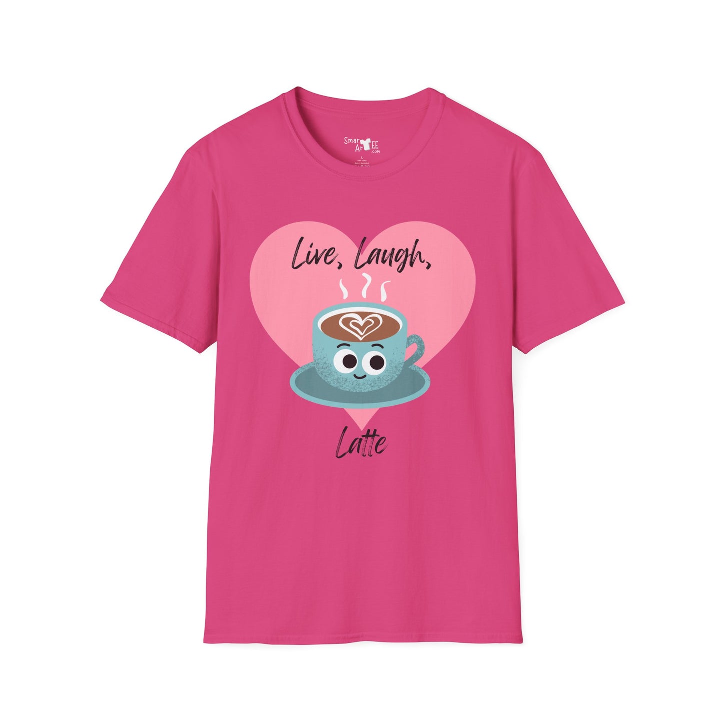 Cute Coffee Lover T-Shirt, Funny Gift for Barista, Softstyle Tee for Friends, Gift for Coffee Lovers, Live Laugh Latte Shirt