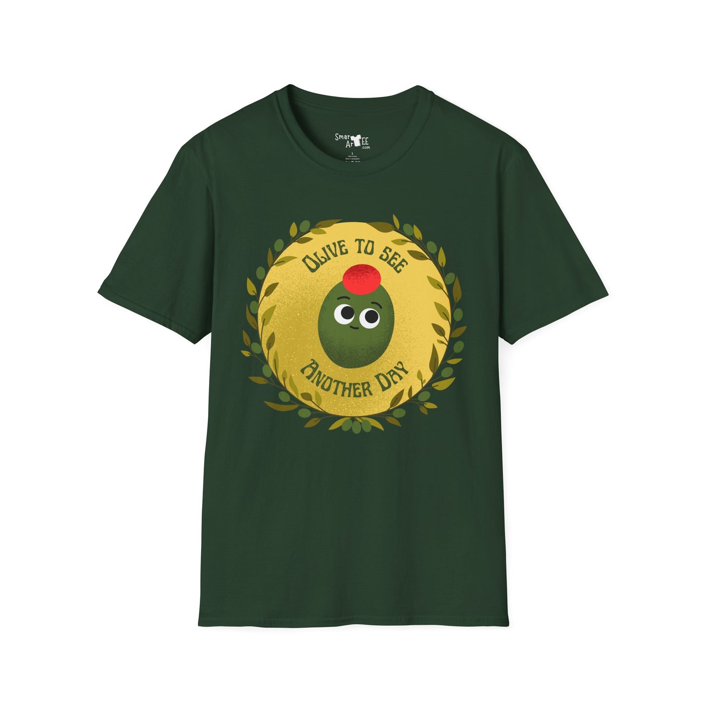 Funny Olive Design Unisex Softstyle T-Shirt - 'Olive to See Another Day' Funny Vegetable Pun, Great Gift Idea, Fun For All
