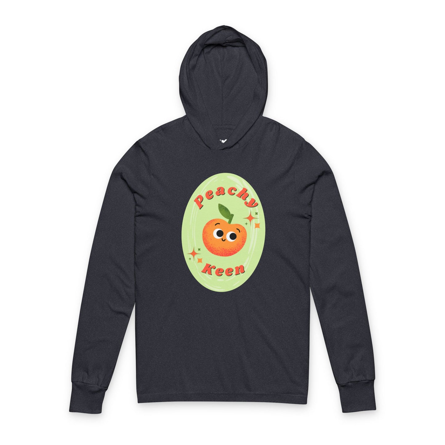 Peachy Keen Unisex Hooded Long Sleeve Shirt, Cute Fall Apparel, Cozy Gift, Funny Pun Sweater, Fruit Lovers Pullover