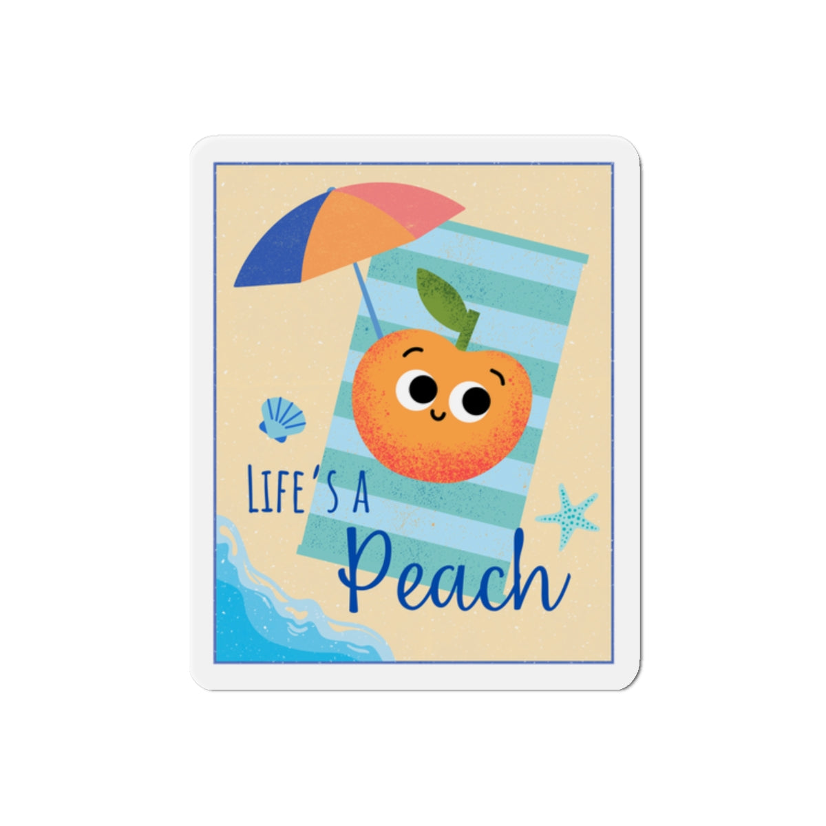Bright Peach Die-Cut Magnet | Fun Kitchen Decor | Summer Vibes | Cute Gift Idea | Refrigerator Magnet | Beachy Home Accent