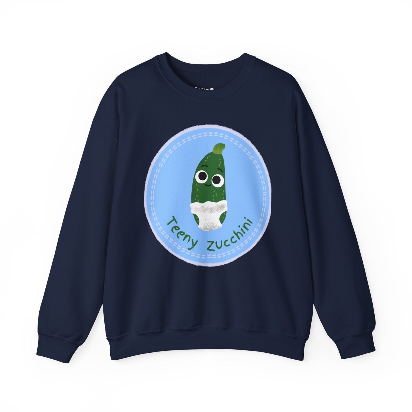 Cute Teeny Zucchini Crewneck Sweatshirt | Funny Gift for Foodies | Cozy Unisex Fashion | Perfect for Gardening Lovers