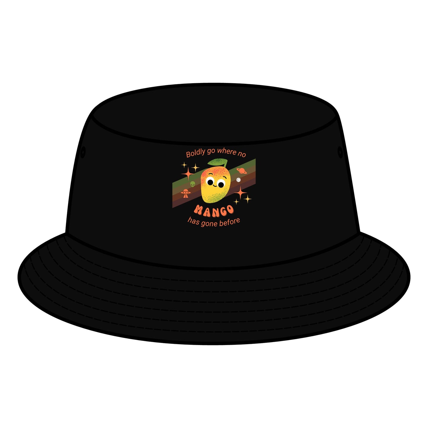 Star Trek Mango Pun Vibes Bucket Hat, Summer Sun Hats, Trendy Outdoor Accessory, Gift for Fruit Lovers, Fun Vacation Headwear