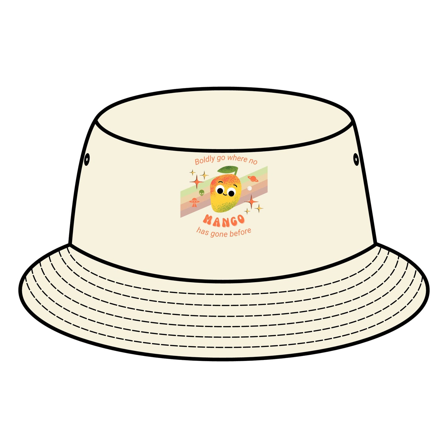 Star Trek Mango Pun Vibes Bucket Hat, Summer Sun Hats, Trendy Outdoor Accessory, Gift for Fruit Lovers, Fun Vacation Headwear