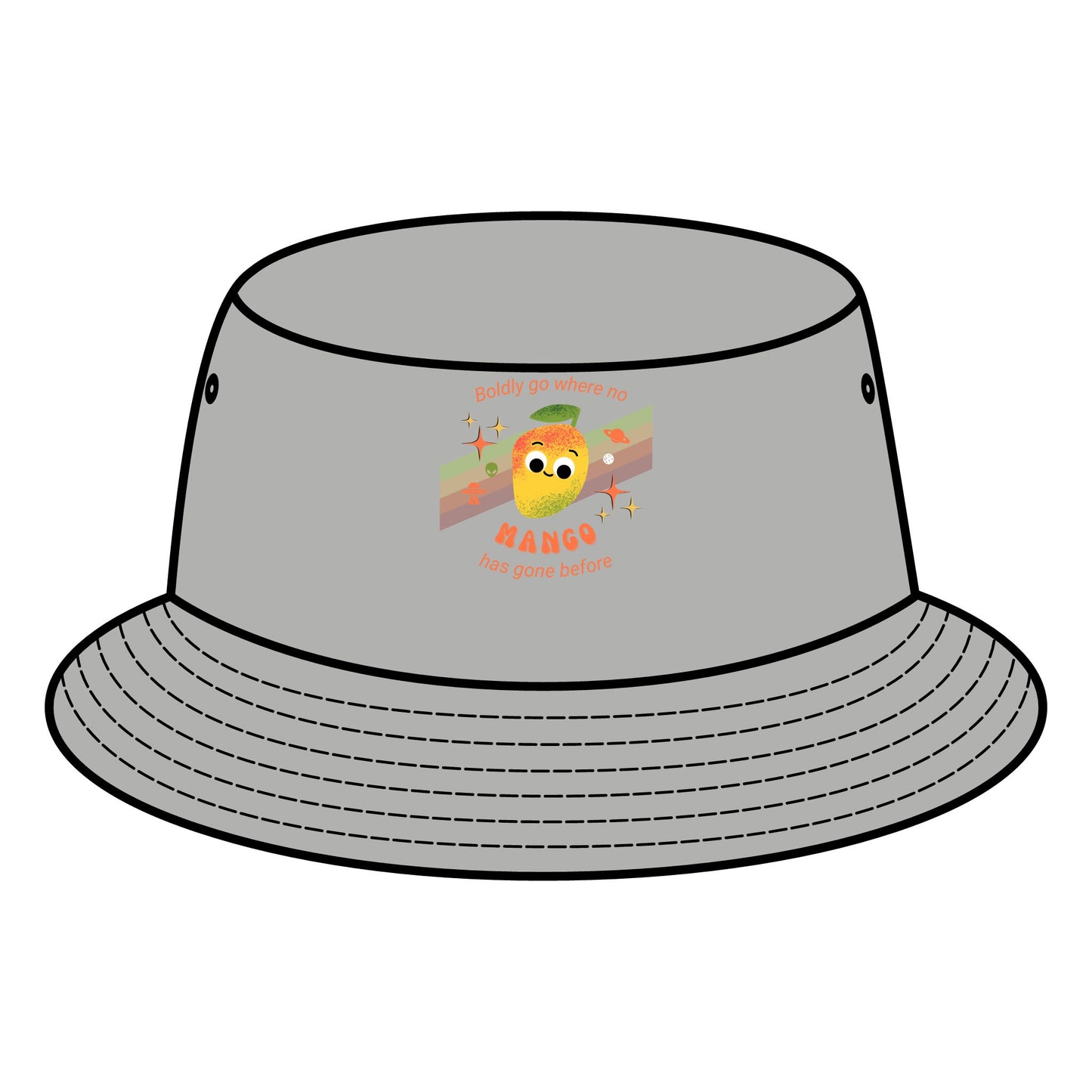 Star Trek Mango Pun Vibes Bucket Hat, Summer Sun Hats, Trendy Outdoor Accessory, Gift for Fruit Lovers, Fun Vacation Headwear