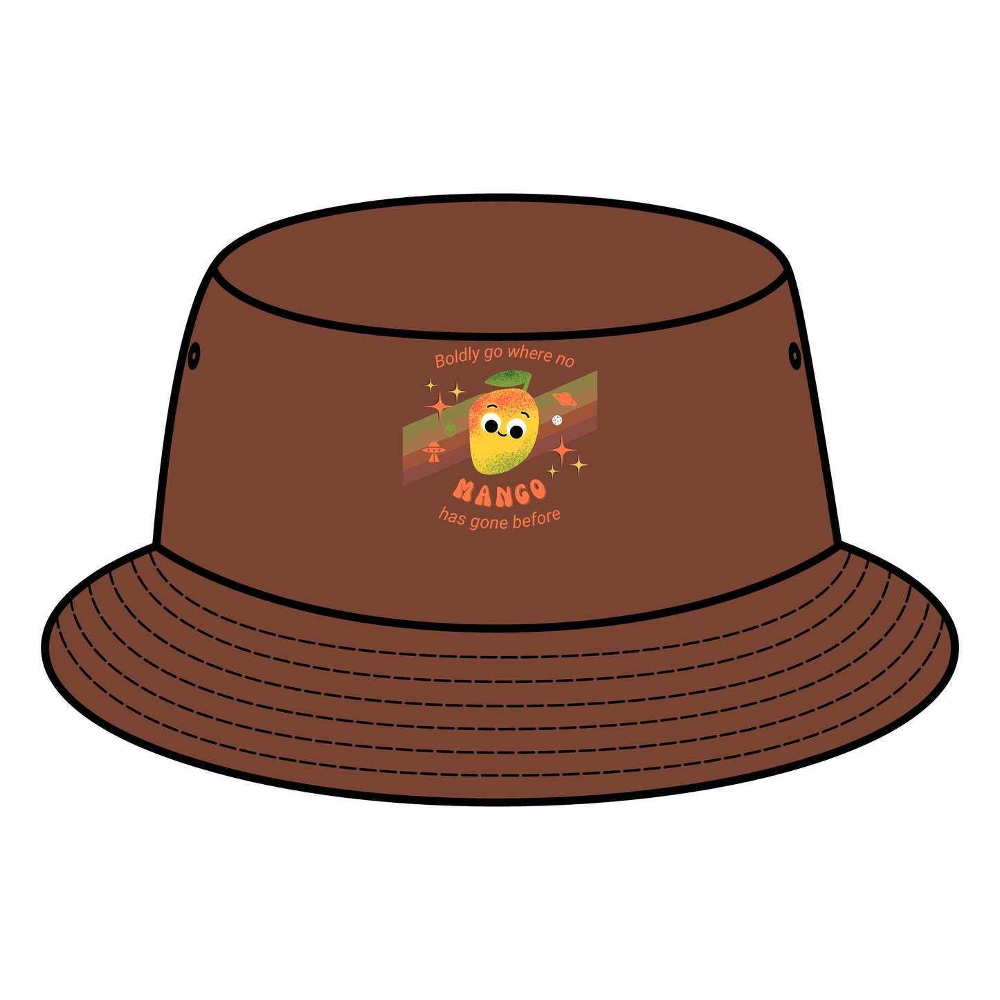 Star Trek Mango Pun Vibes Bucket Hat, Summer Sun Hats, Trendy Outdoor Accessory, Gift for Fruit Lovers, Fun Vacation Headwear